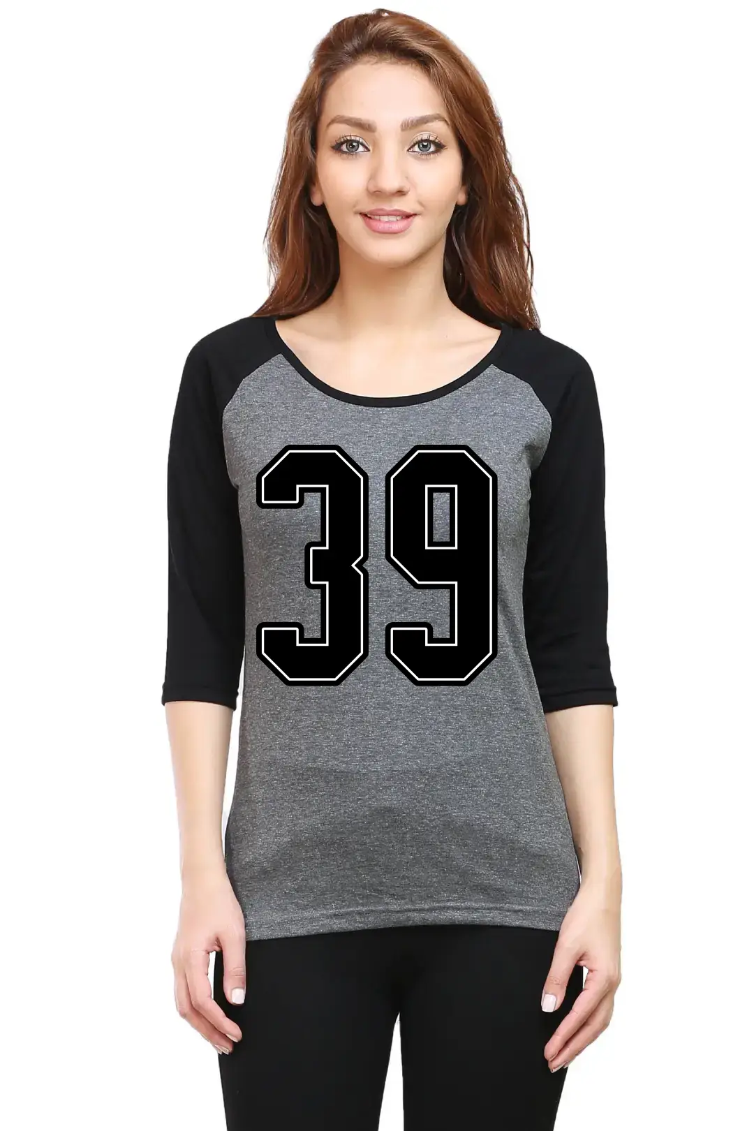 Thirty Nine Printed 3/4 Sleeve Women T-shirt - Image 3