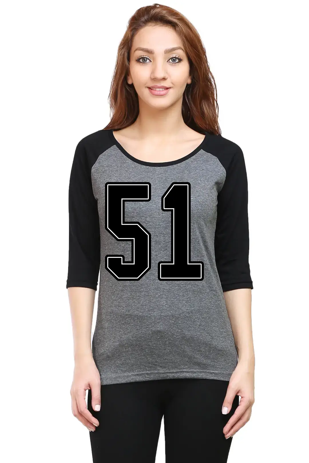Fifty One Printed 3/4 Sleeve Women Color T-shirt - Image 3