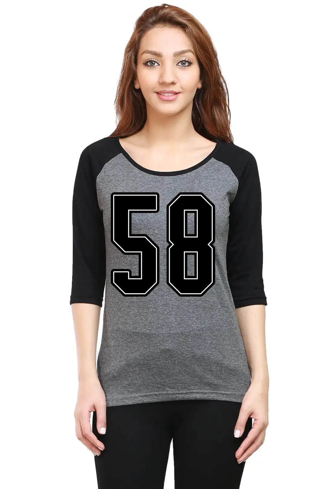 Fifty Eight Printed 3/4 Sleeve Women T-shirt - Image 3