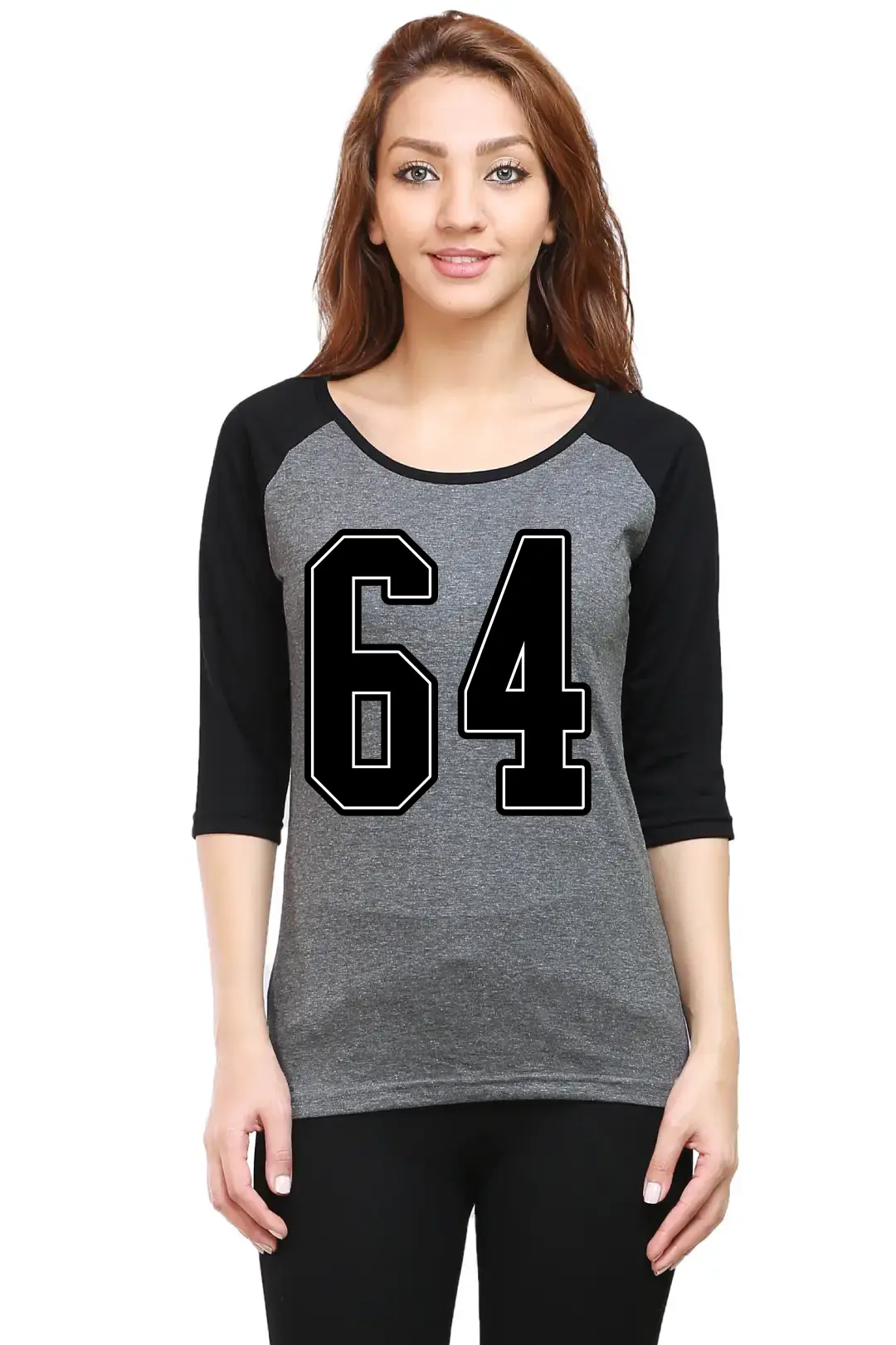 Sixty Four Printed 3/4 Sleeve Women T-shirt - Image 3