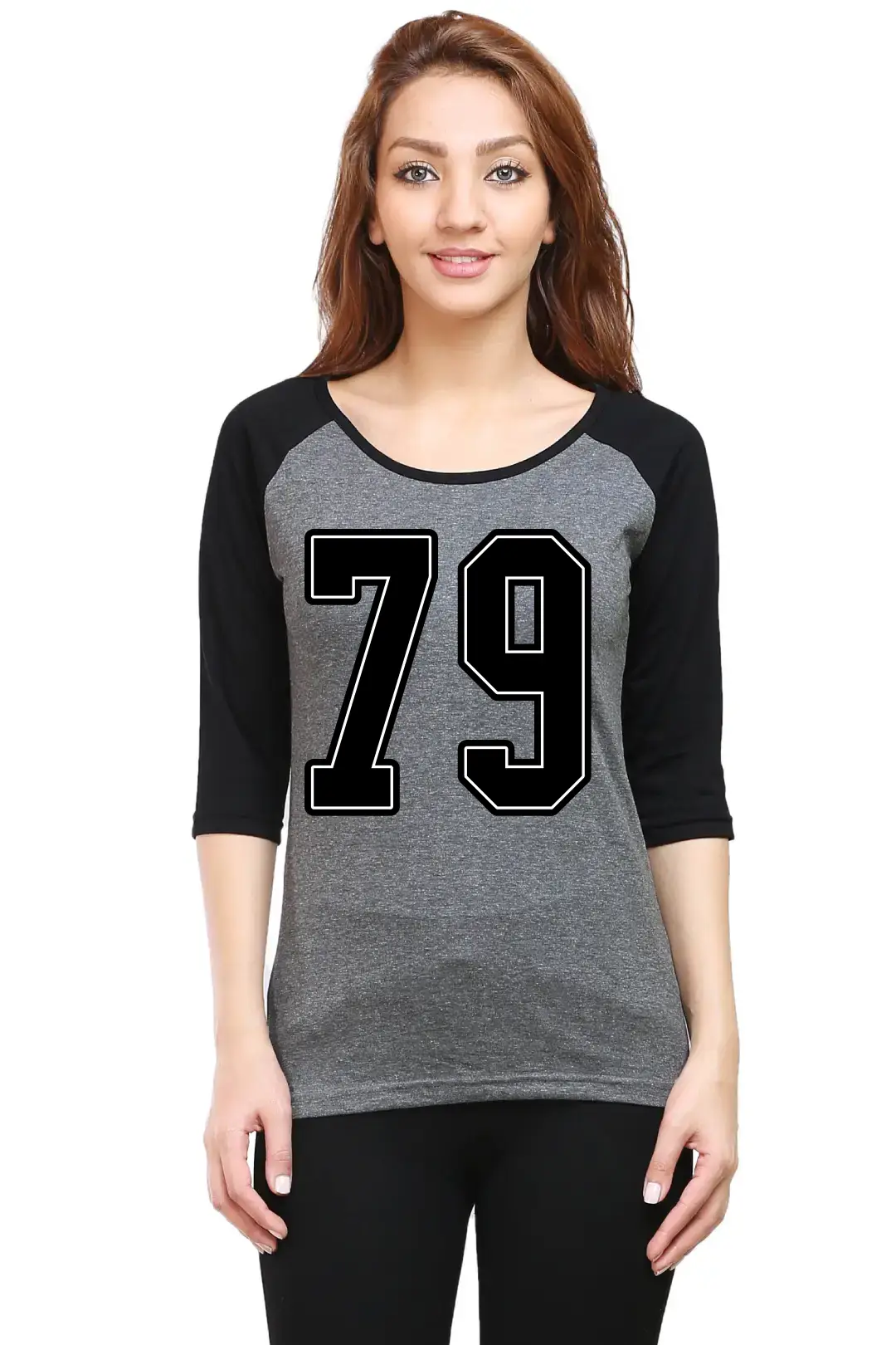 Seventy Nine Number Printed 3/4 Sleeve Women T-shirt - Image 3