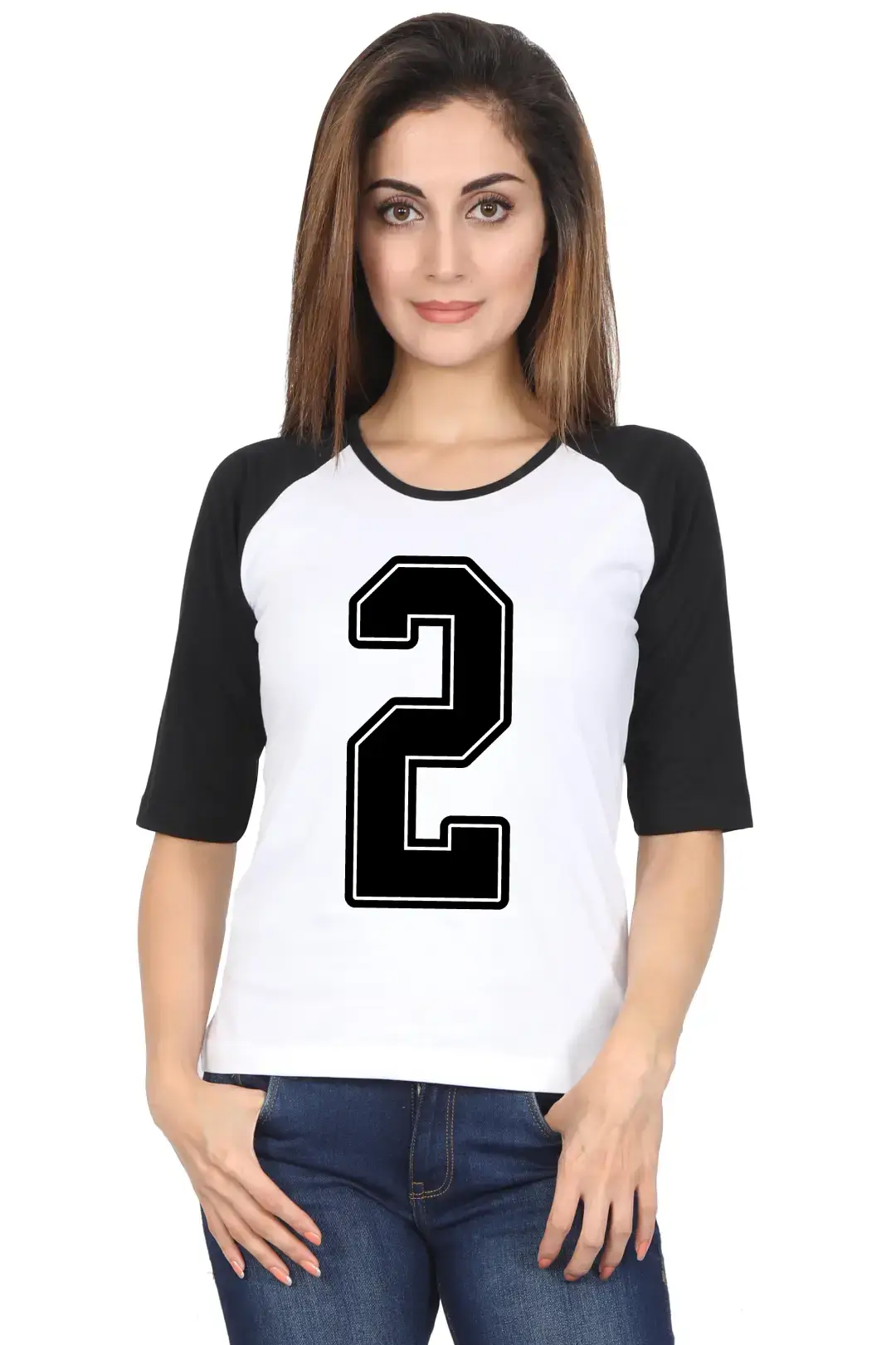 Two Printed 3/4 Sleeve Women T-shirt - Image 5