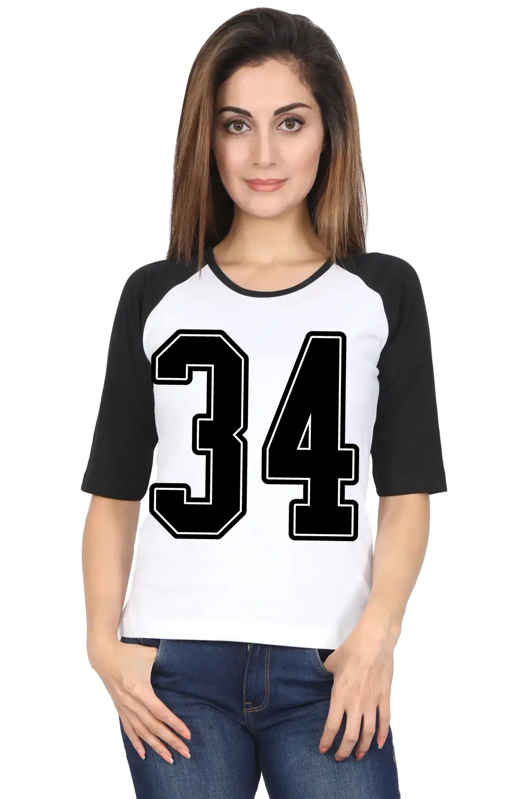 Thirty Four Printed 3/4 Sleeve Women T-shirt - Image 5
