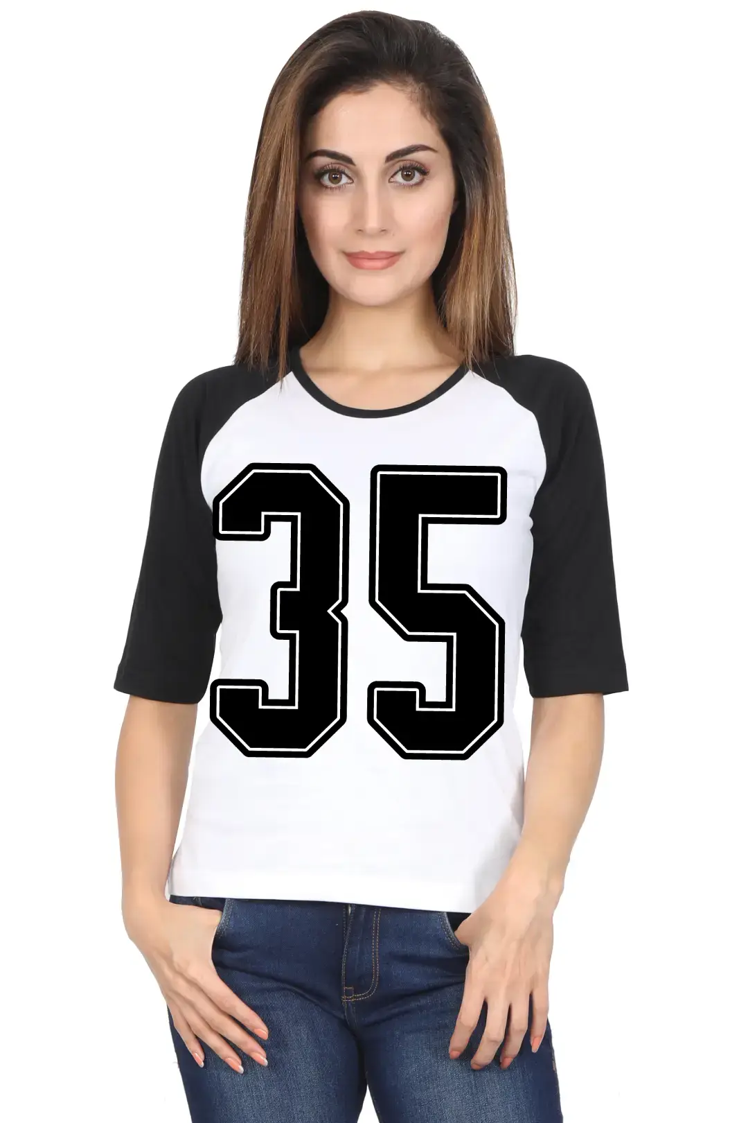 Thirty Five Printed 3/4 Sleeve Women T-shirt - Image 5