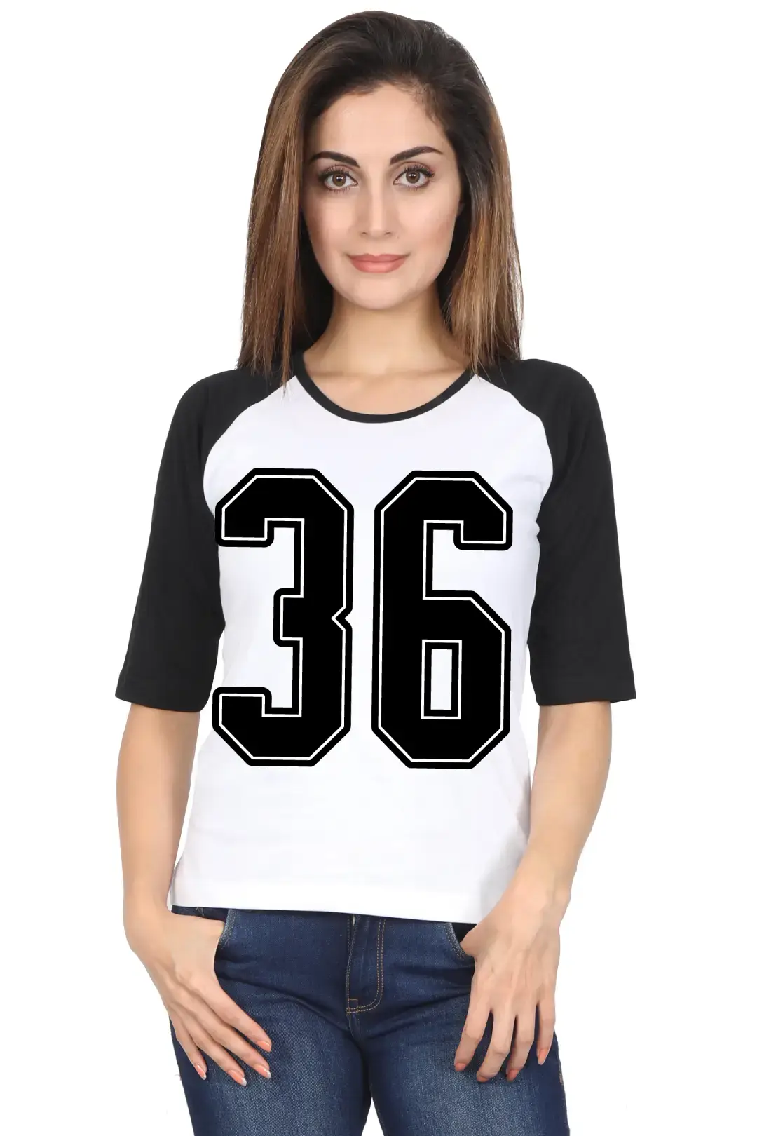 Thirty Six Printed 3/4 Sleeve Women T-shirt - Image 5
