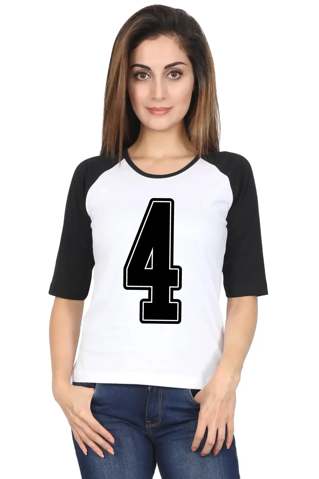 Four Printed 3/4 Sleeve Women T-shirt - Image 5