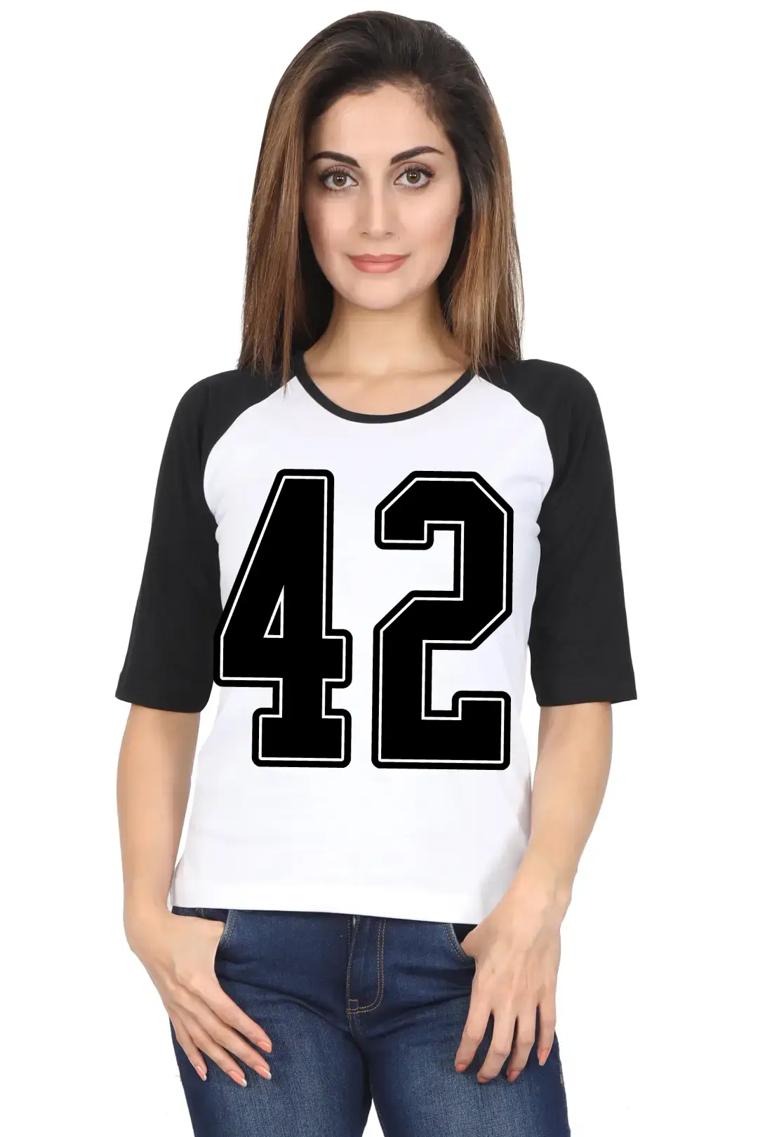Forty Two Printed 3/4 Sleeve Women Color T-shirt - Image 5
