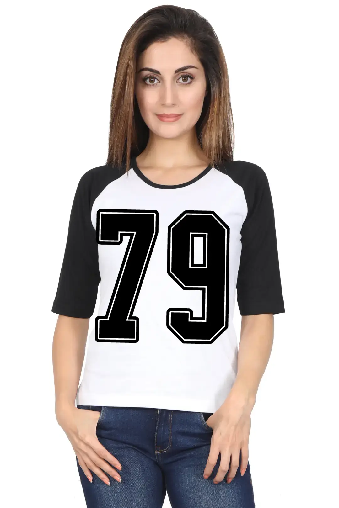 Seventy Nine Number Printed 3/4 Sleeve Women T-shirt - Image 5