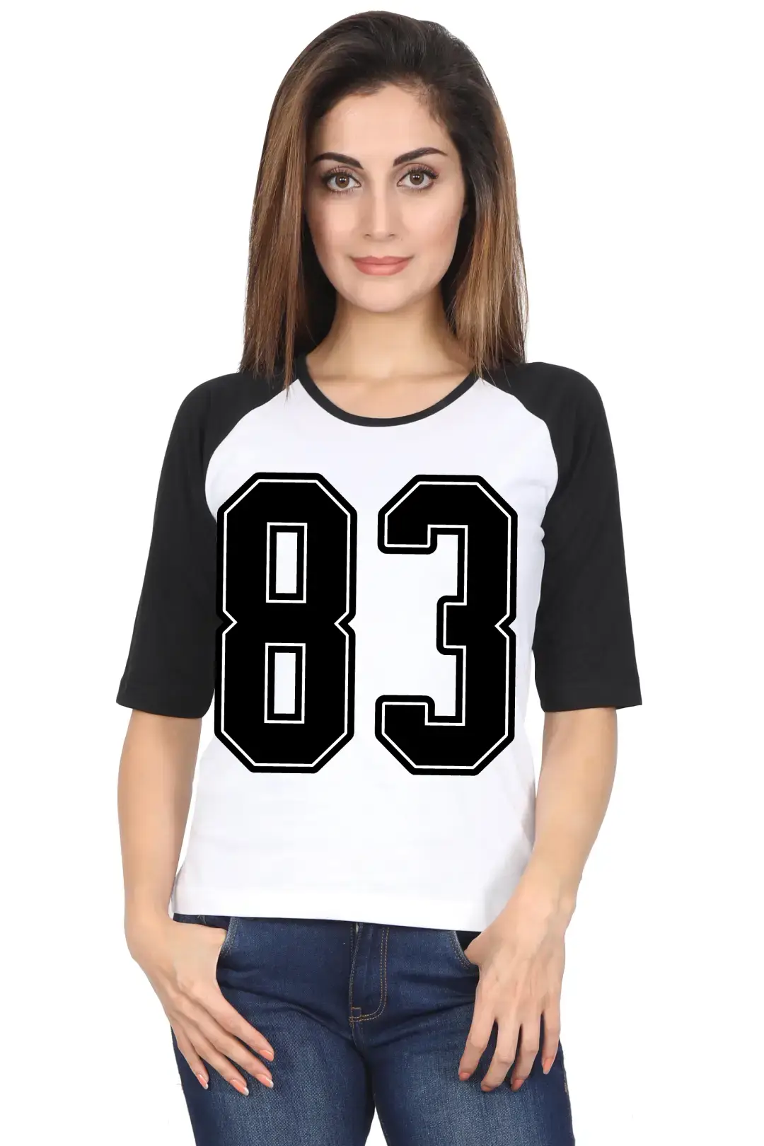 Eighty Three Number Printed 3/4 Sleeve Women T-shirt - Image 5