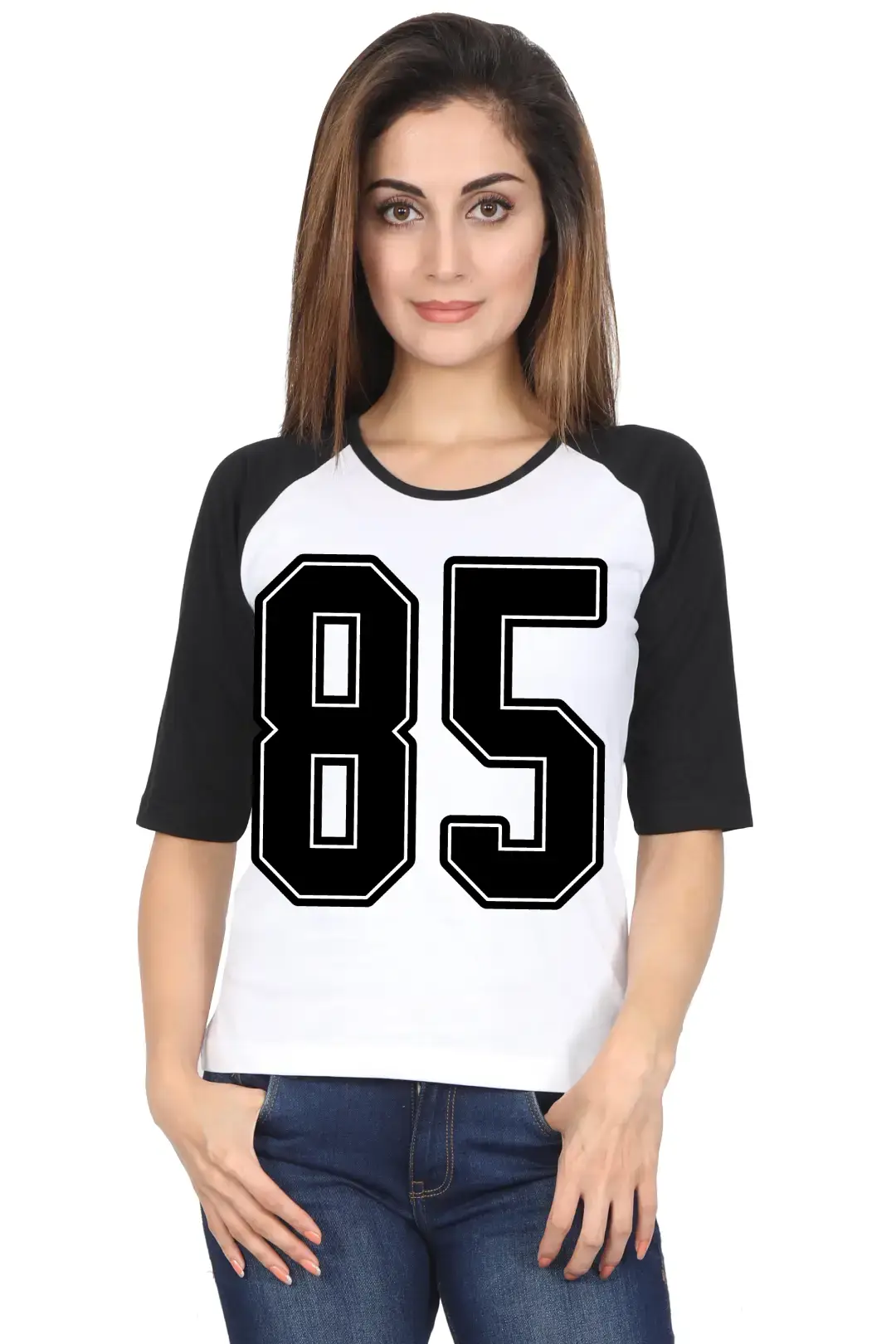 Eighty Five Number Printed 3/4 Sleeve Women T-shirt - Image 5