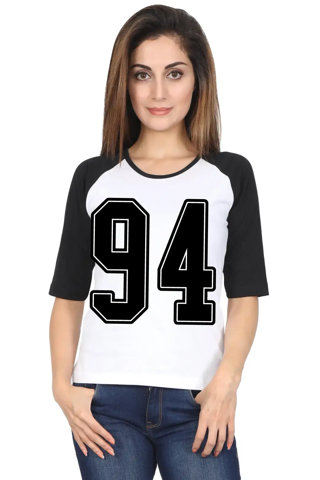 Ninety Four Number Printed 3/4 Sleeve Women T-shirt - Image 5