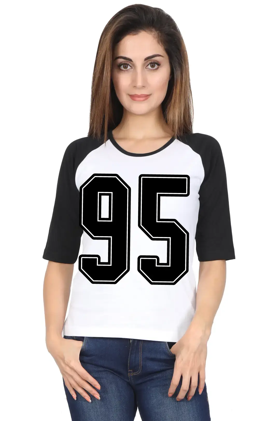 Ninety Five Number Printed 3/4 Sleeve Women T-shirt - Image 5