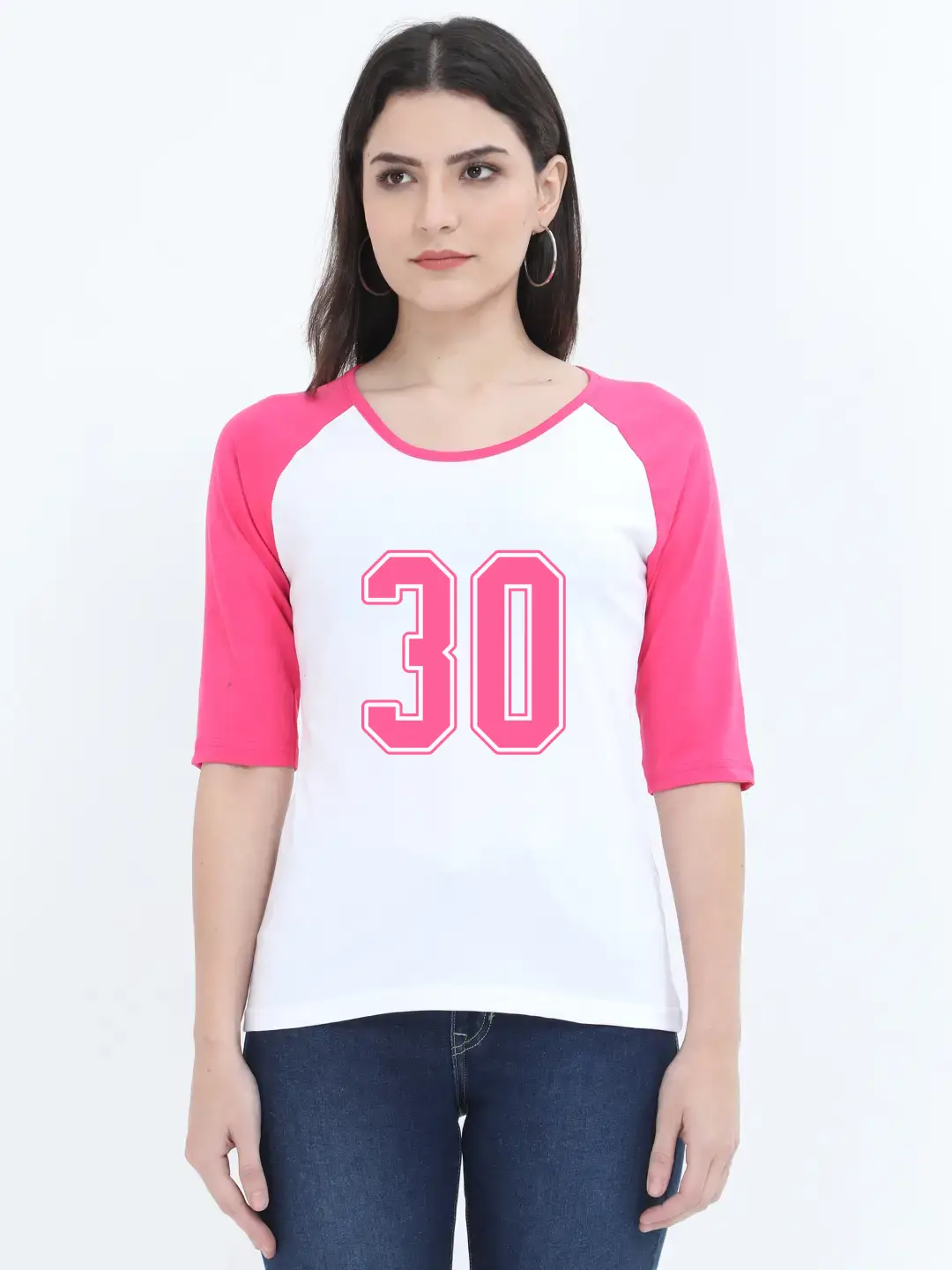 Thirty Printed 3/4 Sleeve Women Color T-shirt