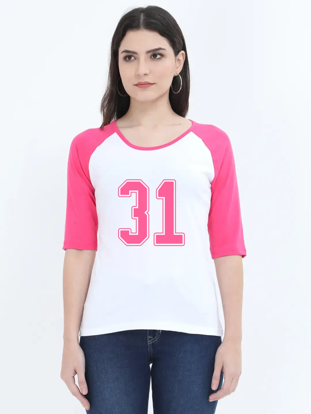 Thirty One Printed 3/4 Sleeve Women Color T-shirt