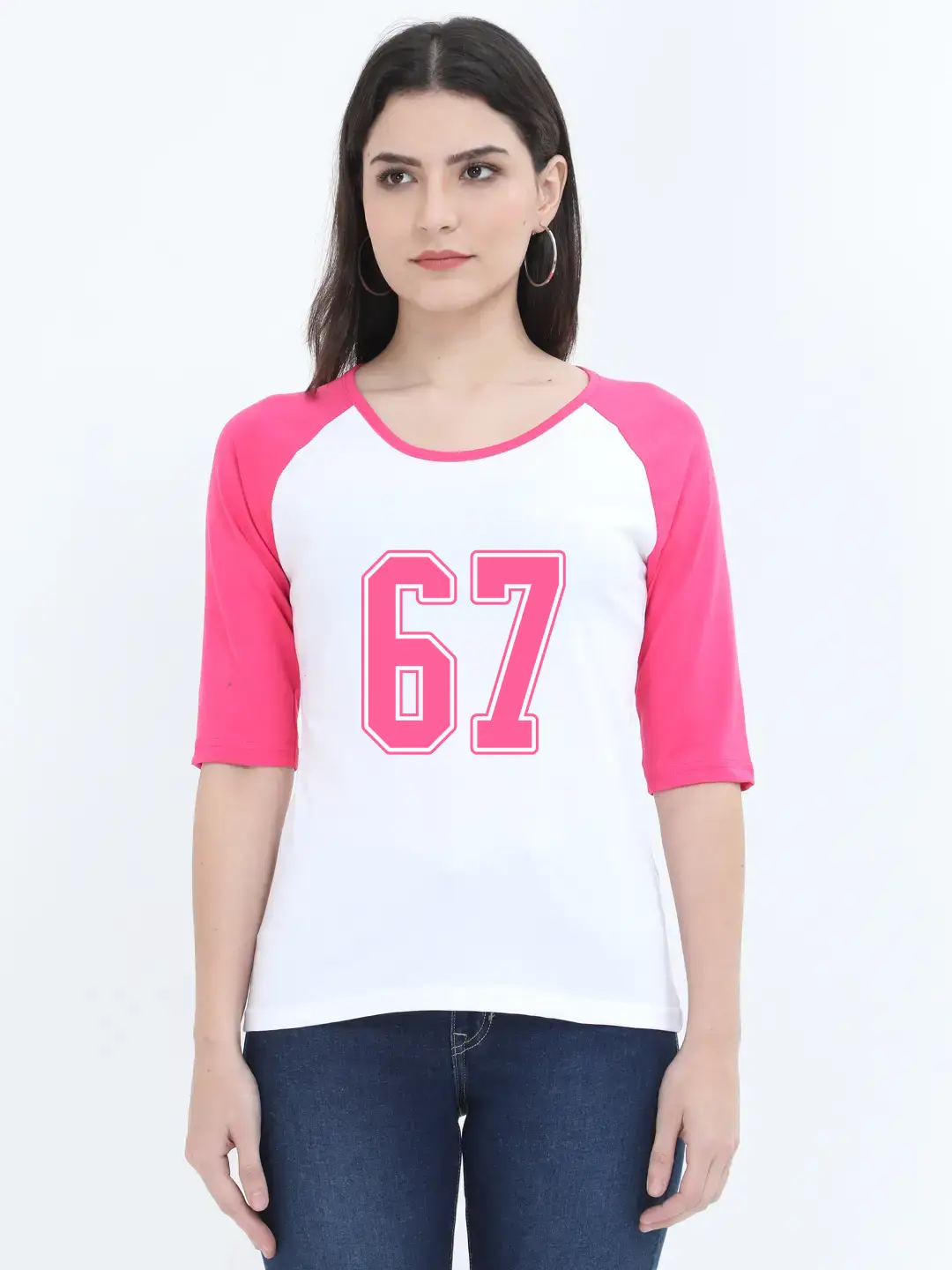 Sixty Seven Printed 3/4 Sleeve Women T-shirt