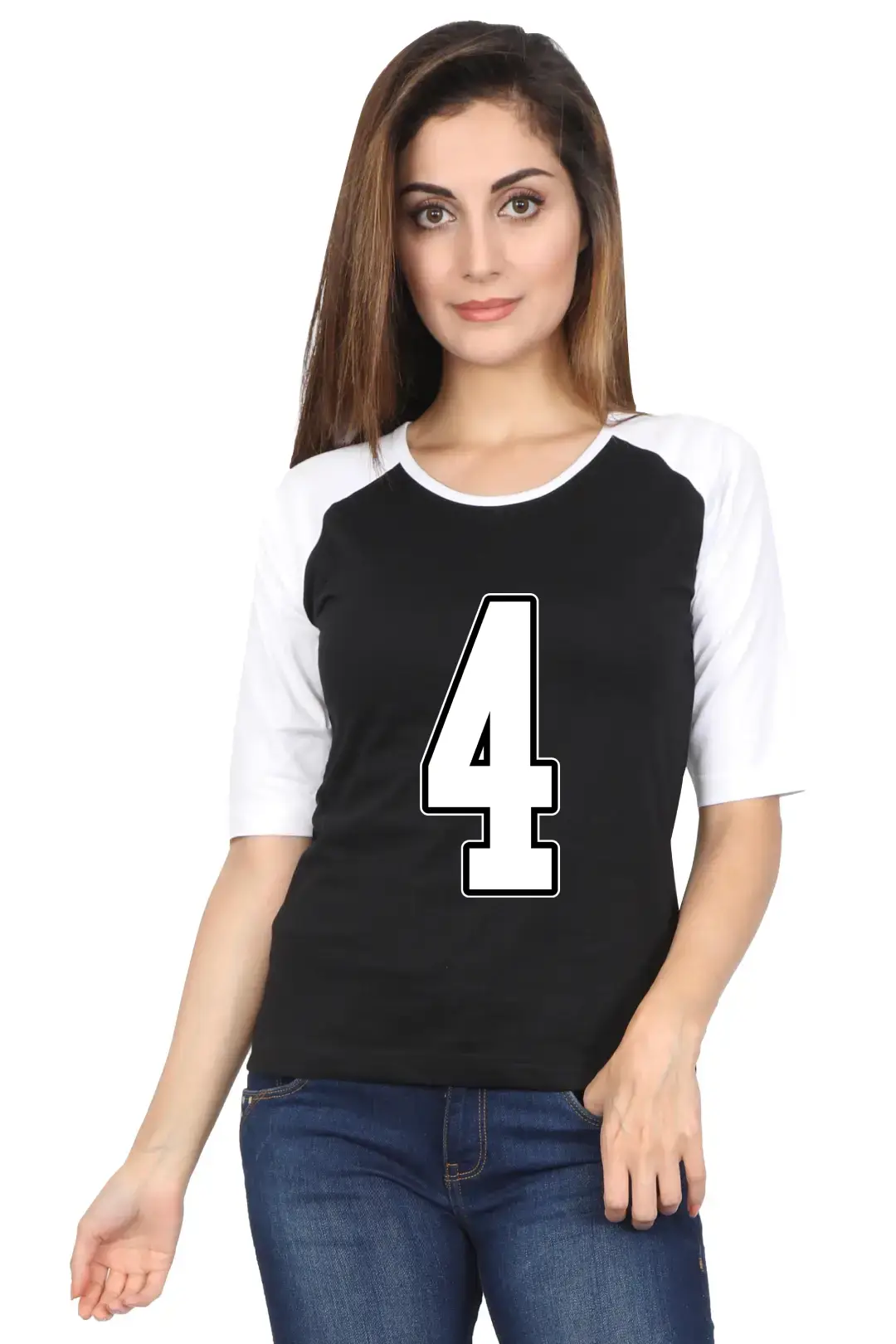 Four Printed 3/4 Sleeve Women T-shirt - Image 2