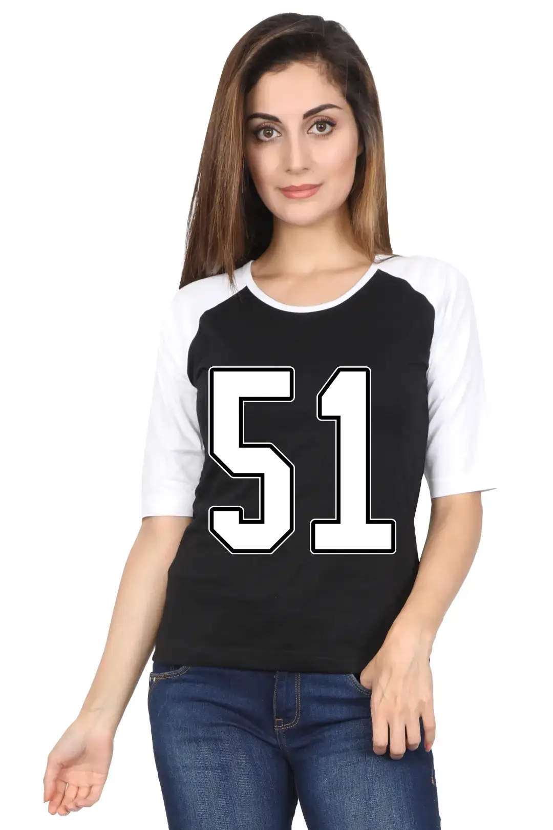 Fifty One Printed 3/4 Sleeve Women Color T-shirt - Image 2