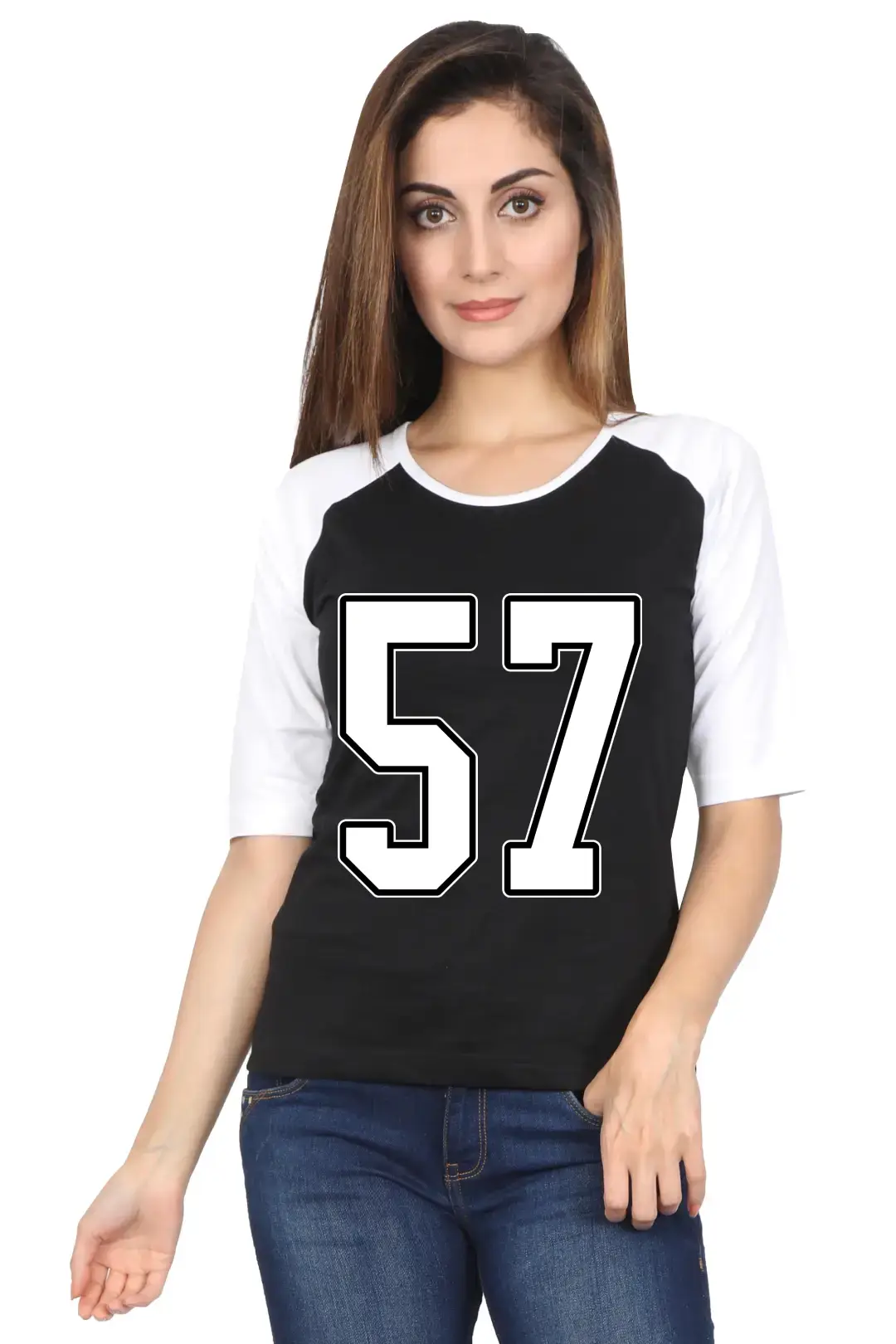 Fifty Seven Printed 3/4 Sleeve Women T-shirt - Image 2