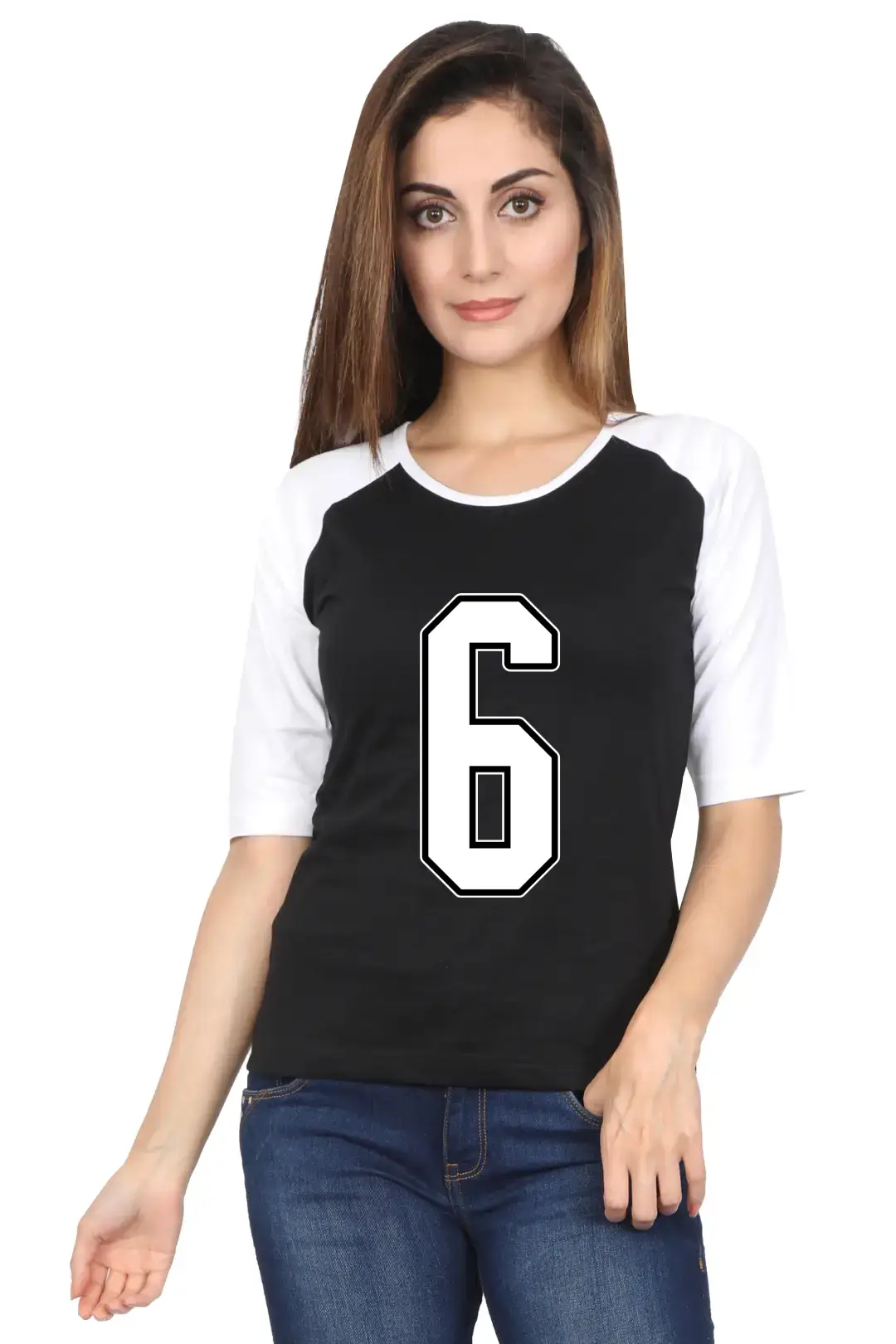 Six Printed 3/4 Sleeve Women T-shirt - Image 2