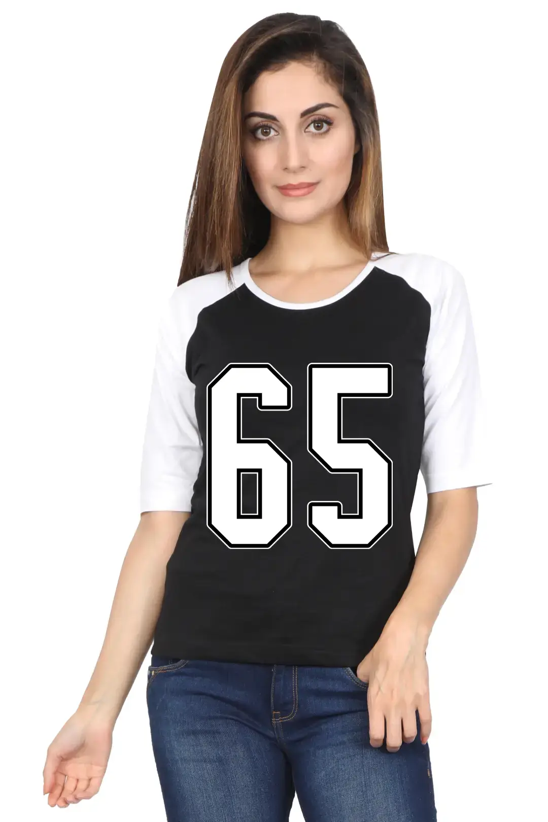 Sixty Five Printed 3/4 Sleeve Women T-shirt - Image 2