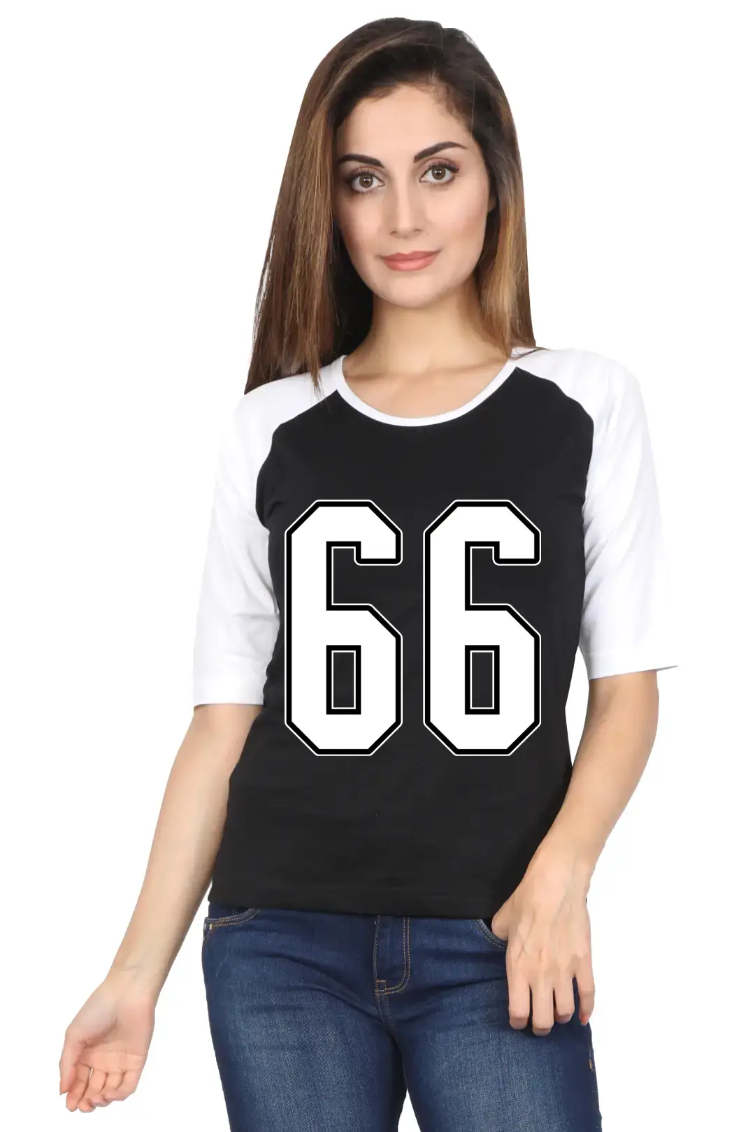Sixty Six Printed 3/4 Sleeve Women T-shirt - Image 2