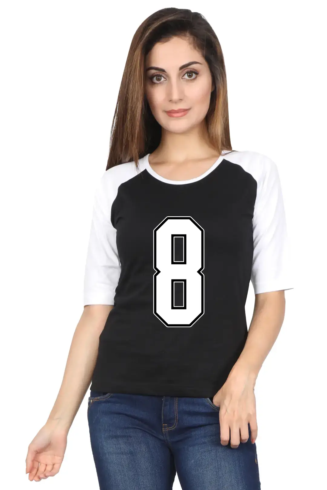 Eight Printed 3/4 Sleeve Women T-shirt - Image 2