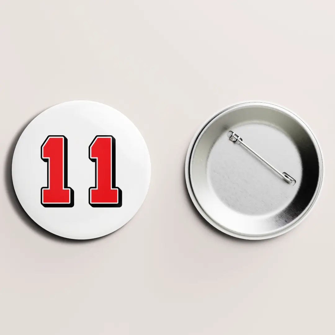 Eleven Number Pin Button Badge - Image 2