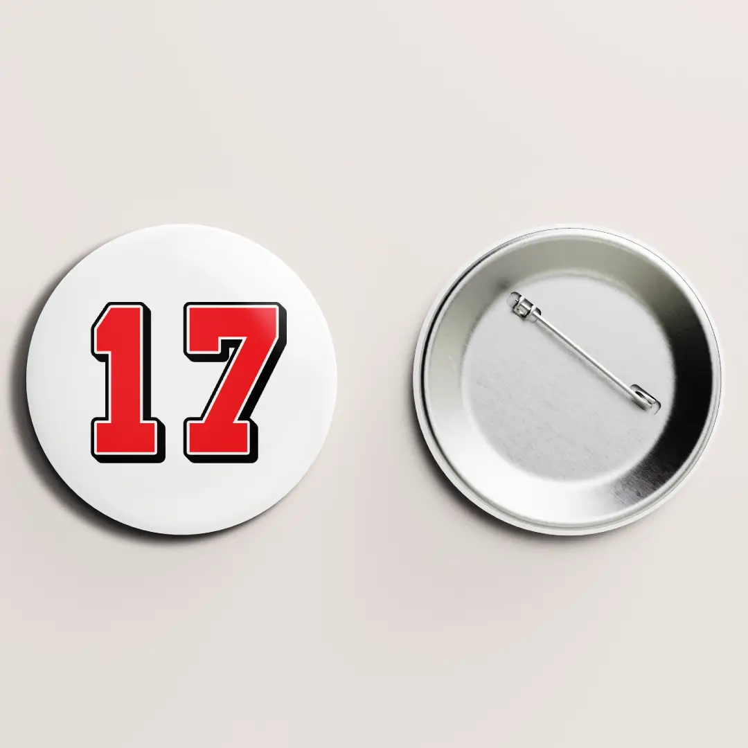 Seventeen Number Pin Button Badge - Image 2