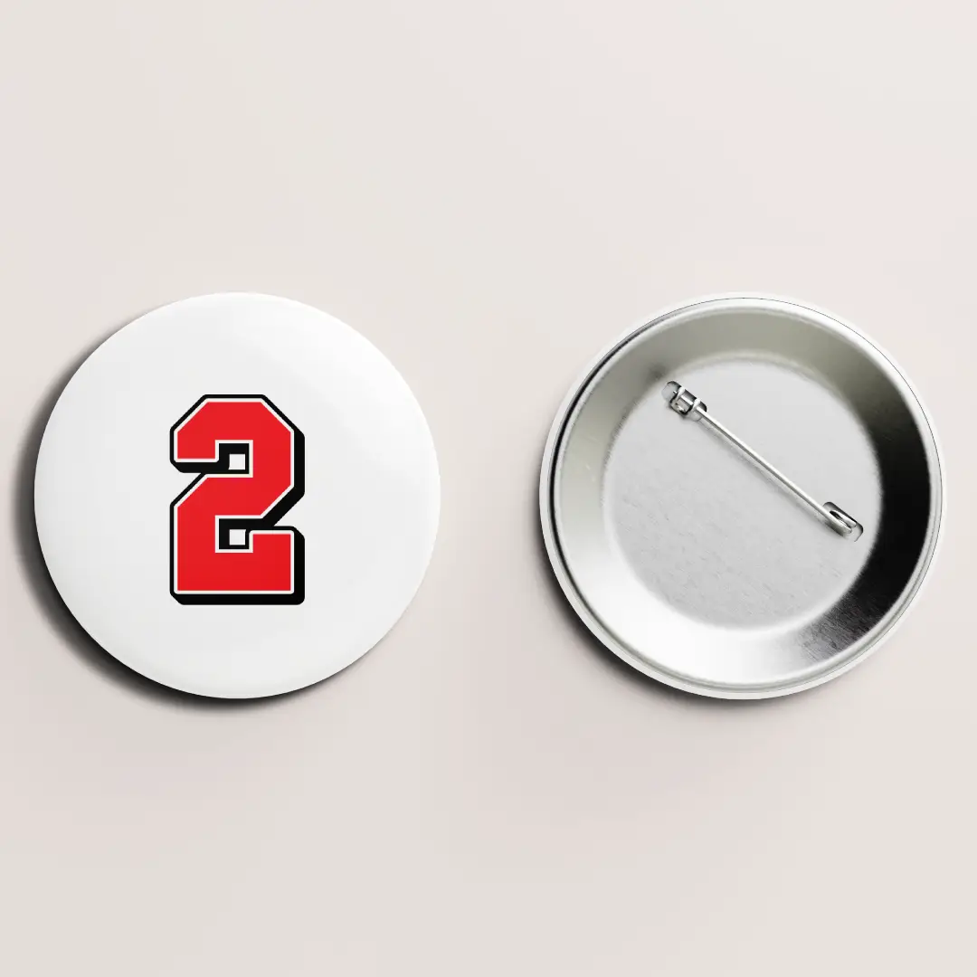 Two Number Pin Button Badge - Image 2