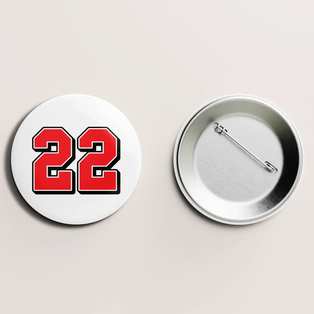 Twenty Two Number Pin Button Badge - Image 2