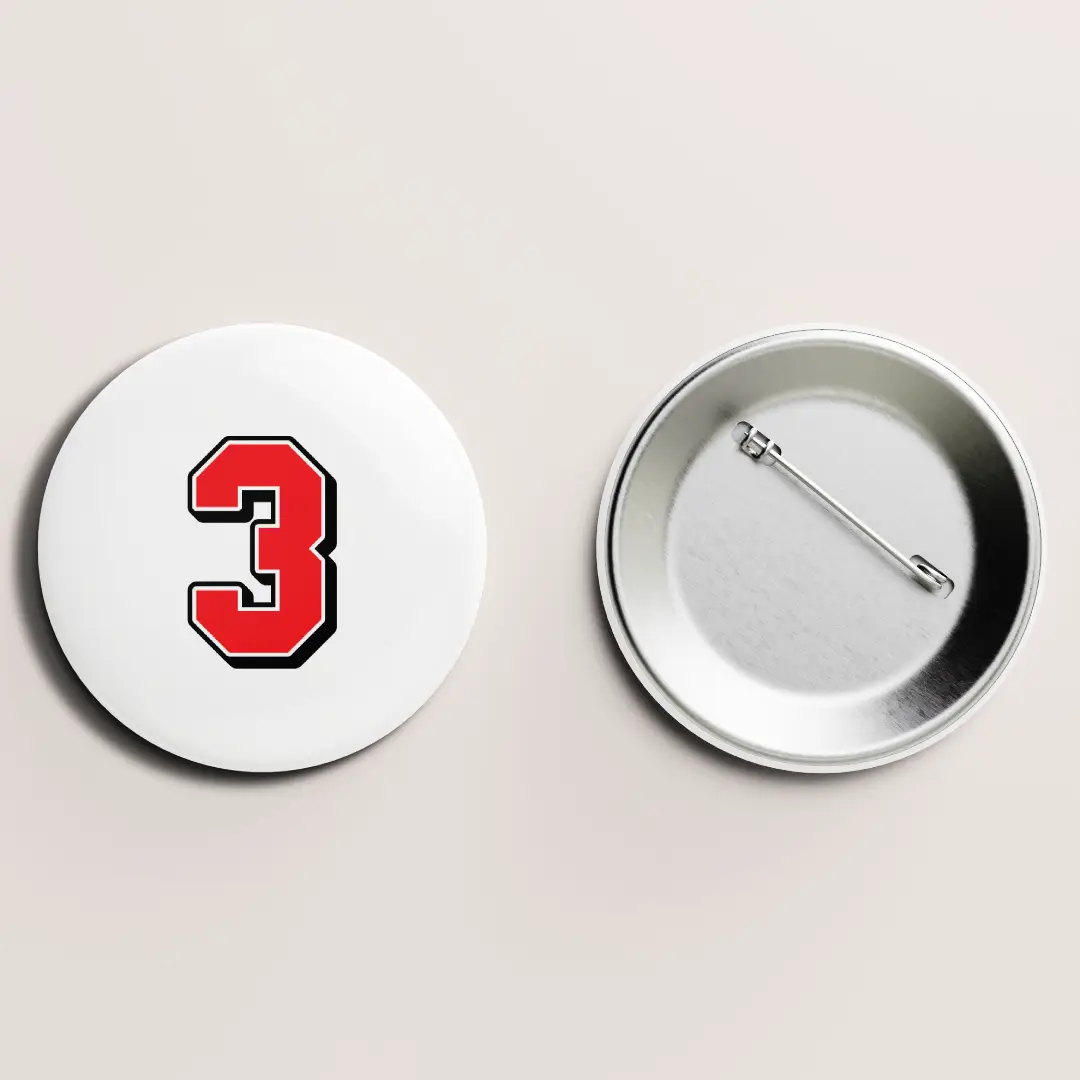 Three Number Pin Button Badge - Image 2