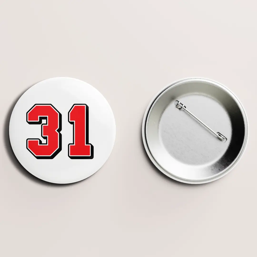 Thirty One Number Pin Button Badge - Image 2