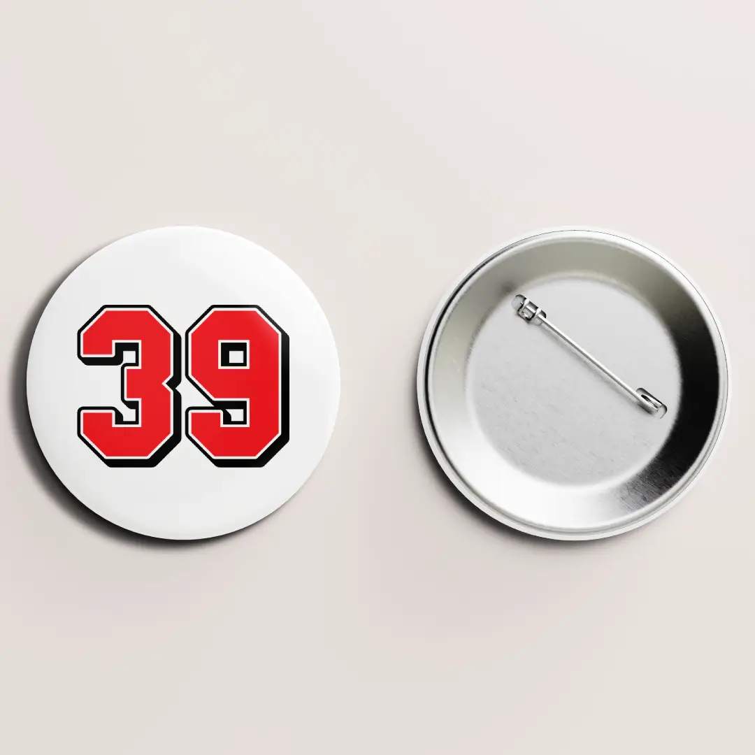 Thirty Nine Number Pin Button Badge - Image 2