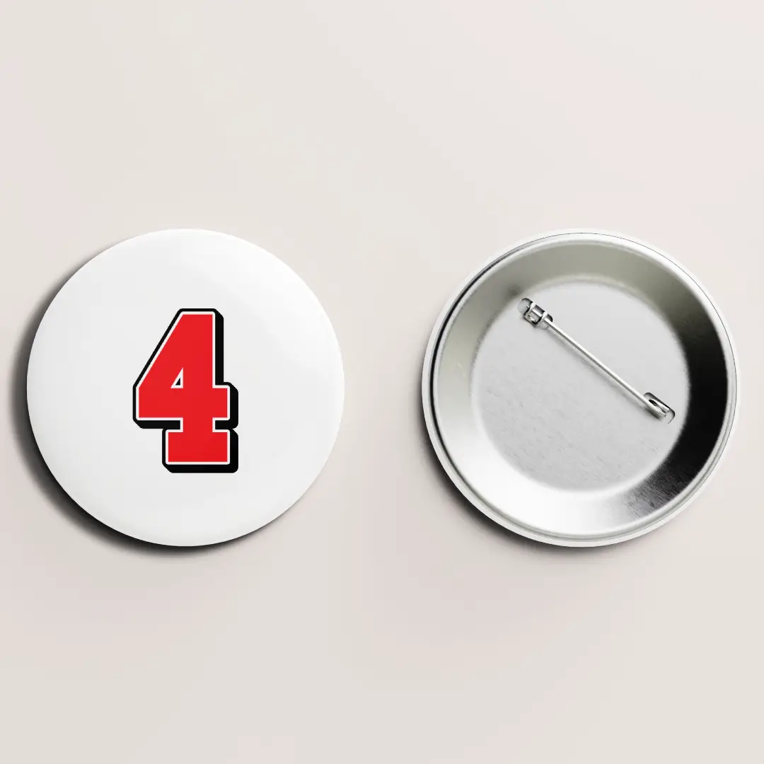 Four Number Pin Button Badge - Image 2