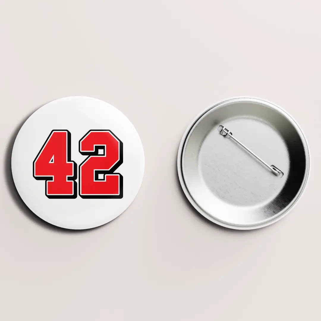 Forty Two Number Pin Button Badge - Image 2