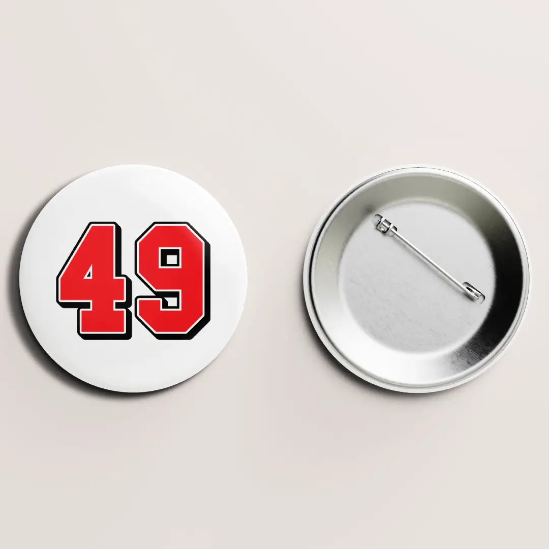 Forty Nine Number Pin Button Badge - Image 2