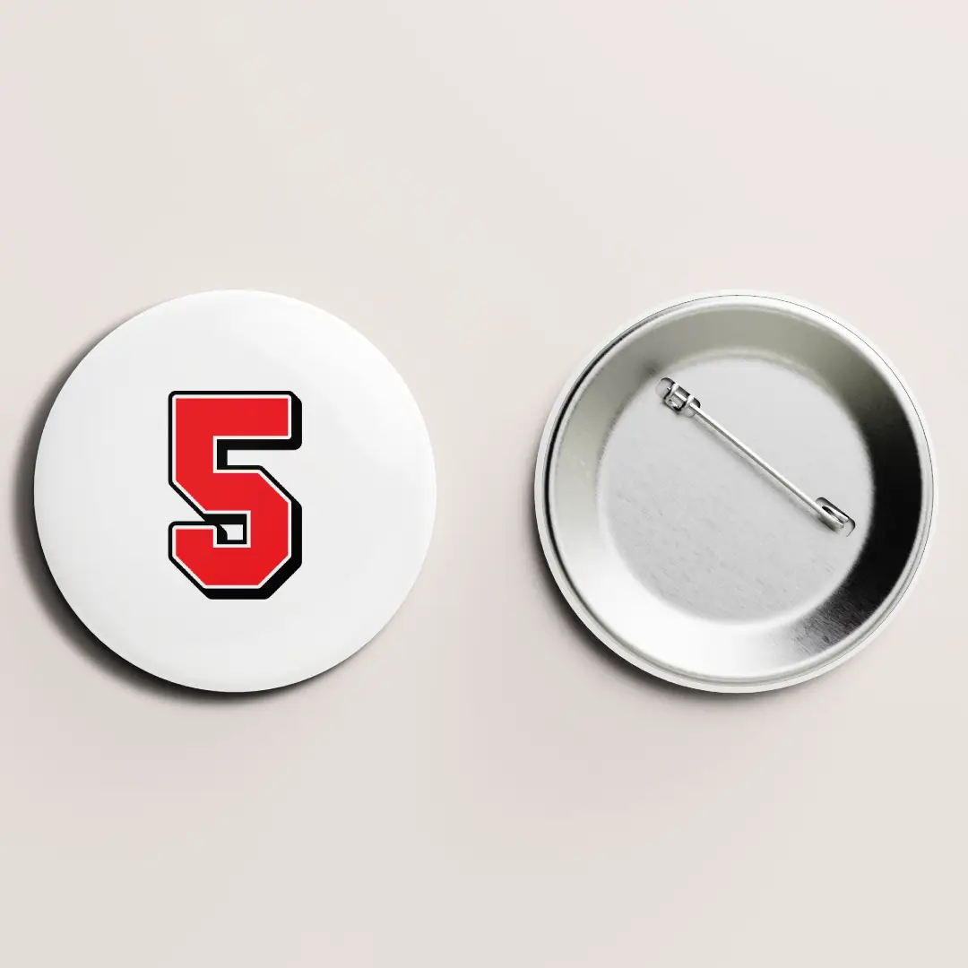 Five Number Pin Button Badge - Image 2