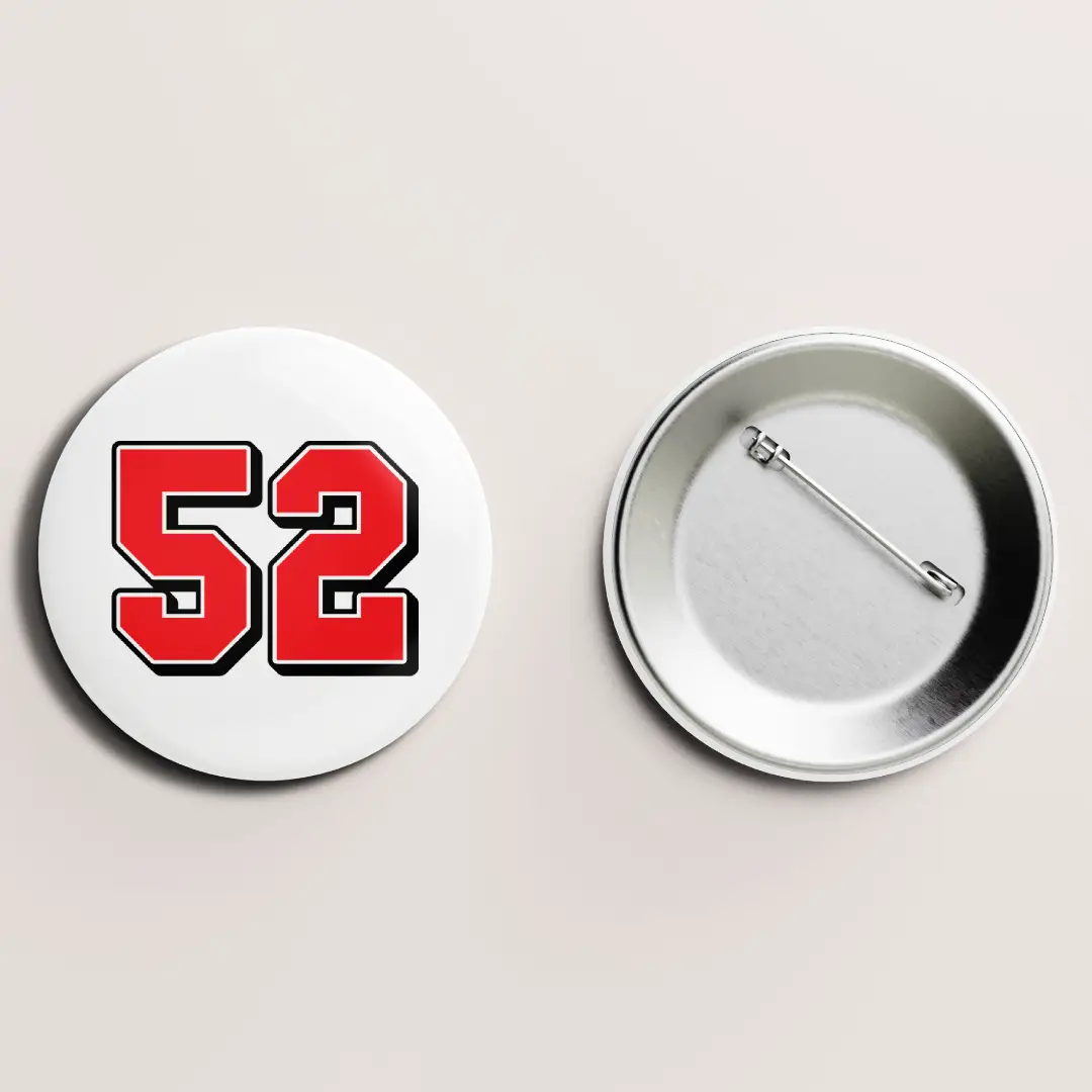 Fifty Two Number Pin Button Badge - Image 2