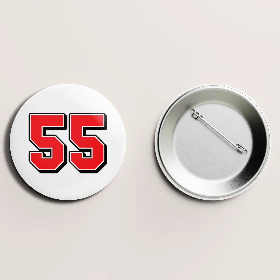 Fifty Five Number Pin Button Badge - Image 2