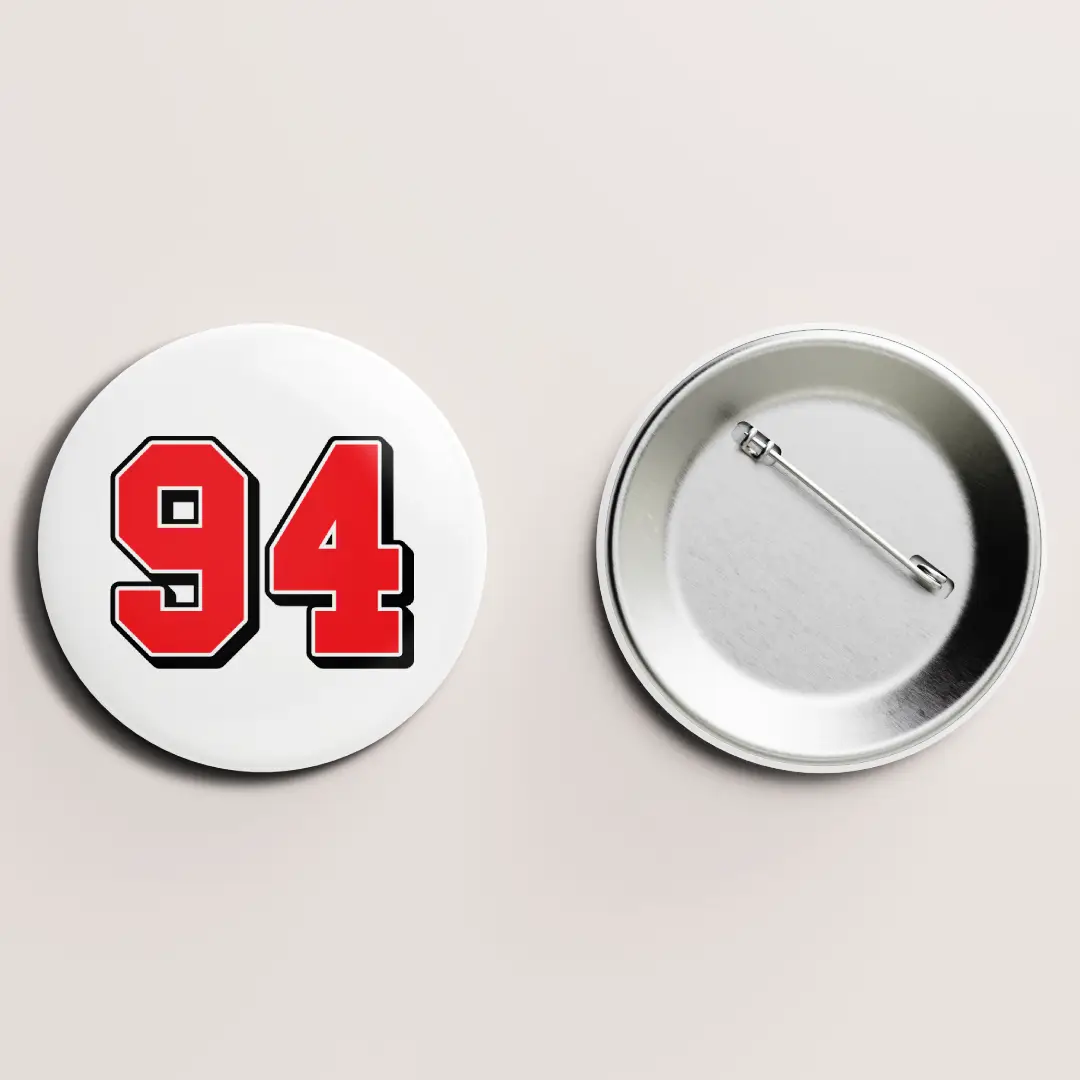 Ninety Four Number Pin Button Badge - Image 2