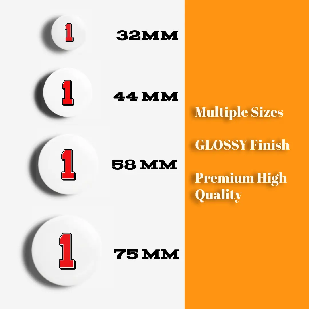 One Number Pin Button Badge - Image 3