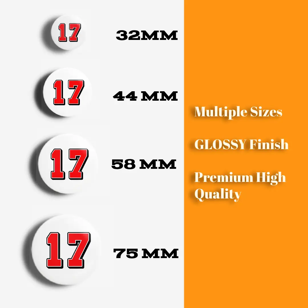 Twenty Seven Number Pin Button Badge - Image 3
