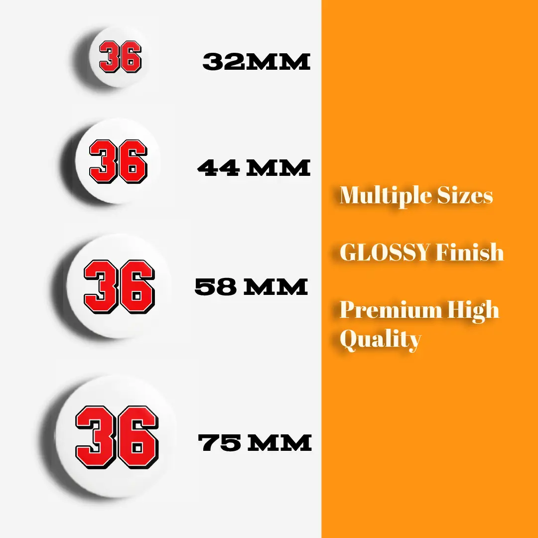 Thirty Six Number Pin Button Badge - Image 3