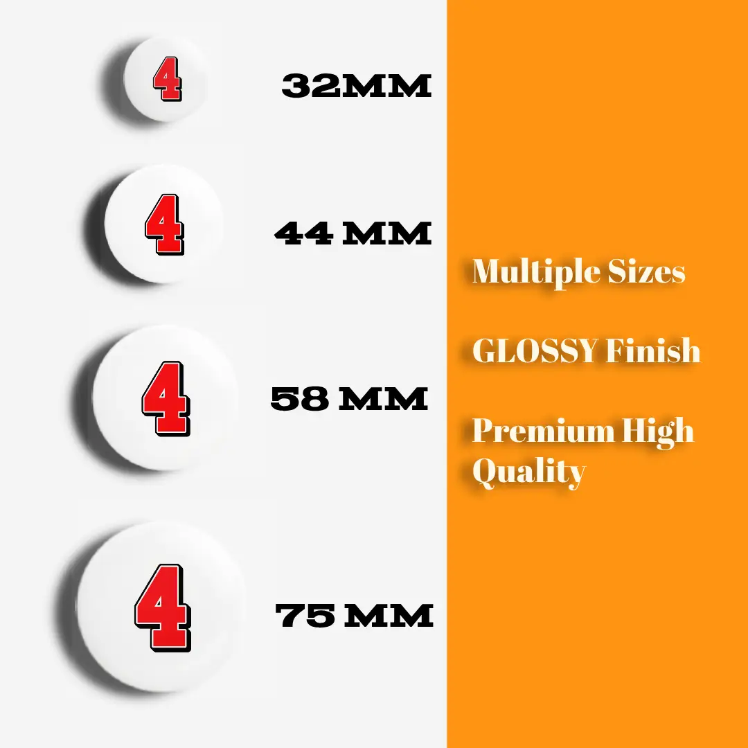 Four Number Pin Button Badge - Image 3