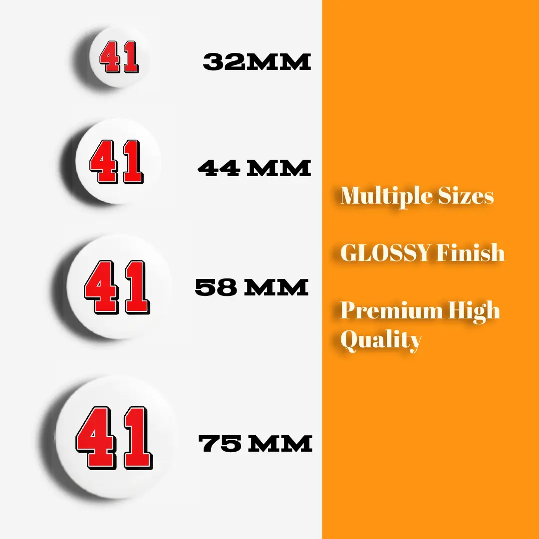 Forty One Number Pin Button Badge - Image 3