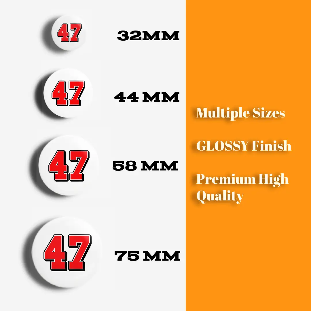 Forty Seven Number Pin Button Badge - Image 3