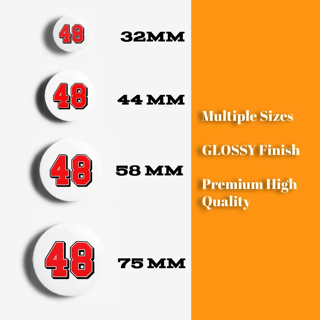 Forty Eight Number Pin Button Badge - Image 3