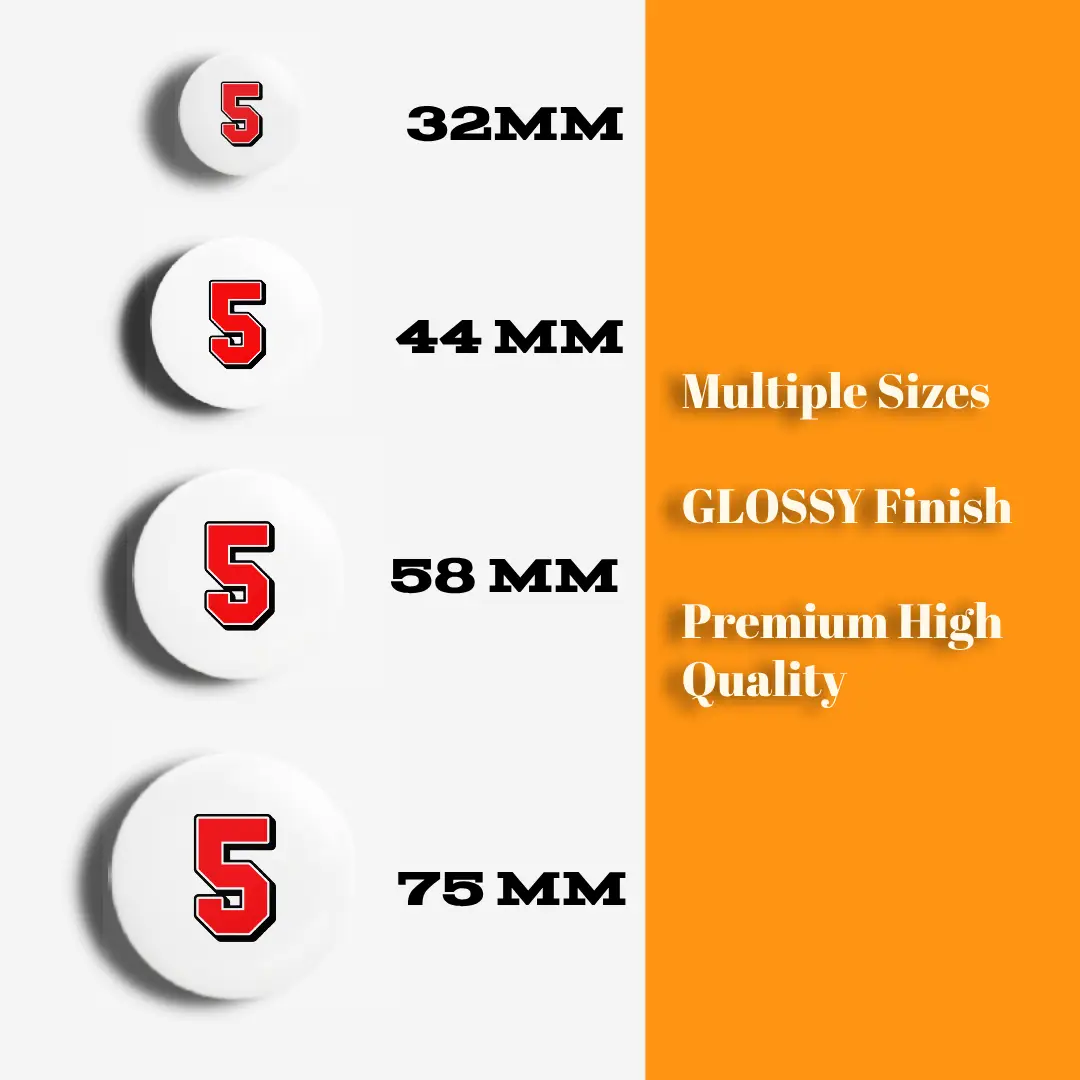 Five Number Pin Button Badge - Image 3