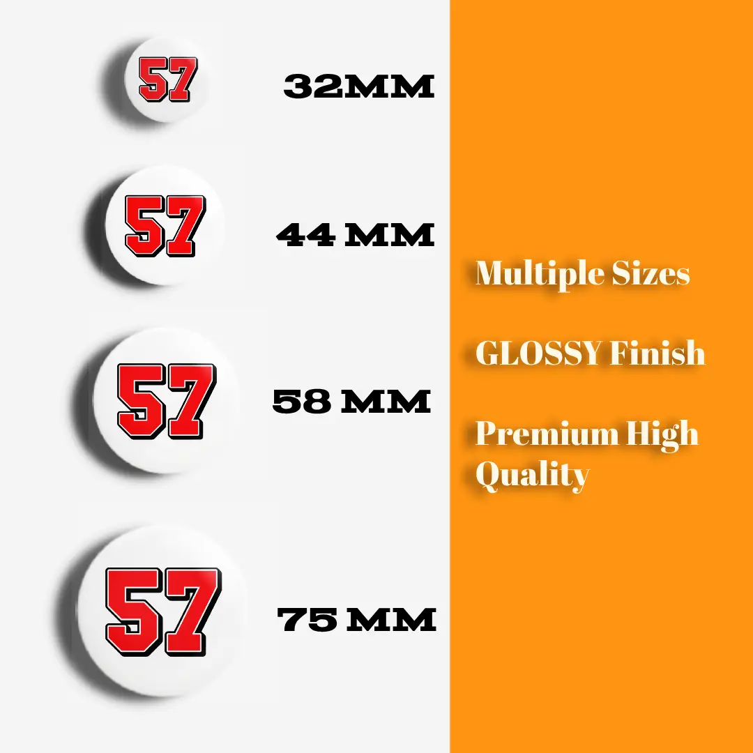 Fifty Seven Number Pin Button Badge - Image 3