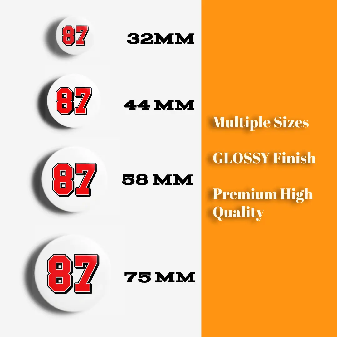 Eighty Seven Number Pin Button Badge - Image 3